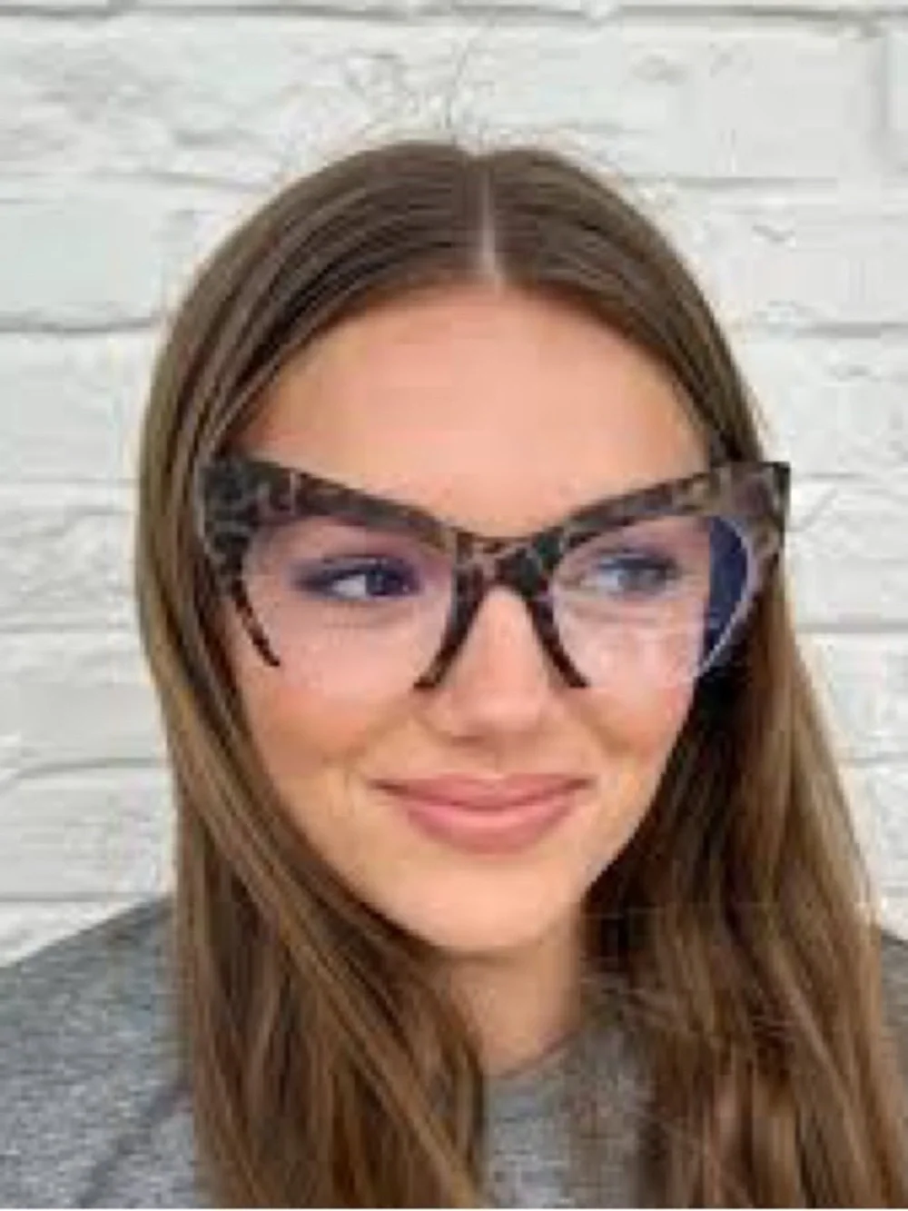 Cat-Eye Leopard Print Eyeglasses/Sunglasses Semi clear Frame ~ New/Never Used